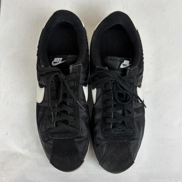 Nike Cortez Basic Nylon Black White Sneakers Shoes Men\'s 10.5 Streetwear